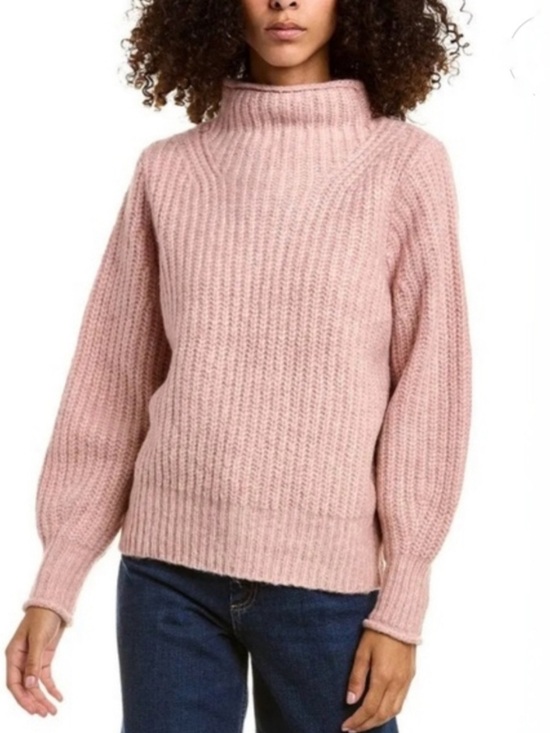 Madewell Sweaters - Madewell Women's Loretto Mockneck Wool Blend Sweater Blush Pink‎ Wool Cozy